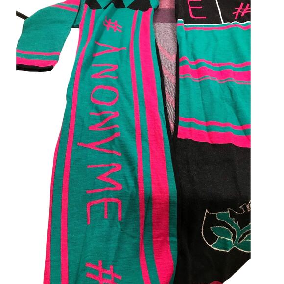 Anonyme Multi Color Long Open Front Wool Blend Cardigan Sweater Made in Italy - Picture 4 of 10